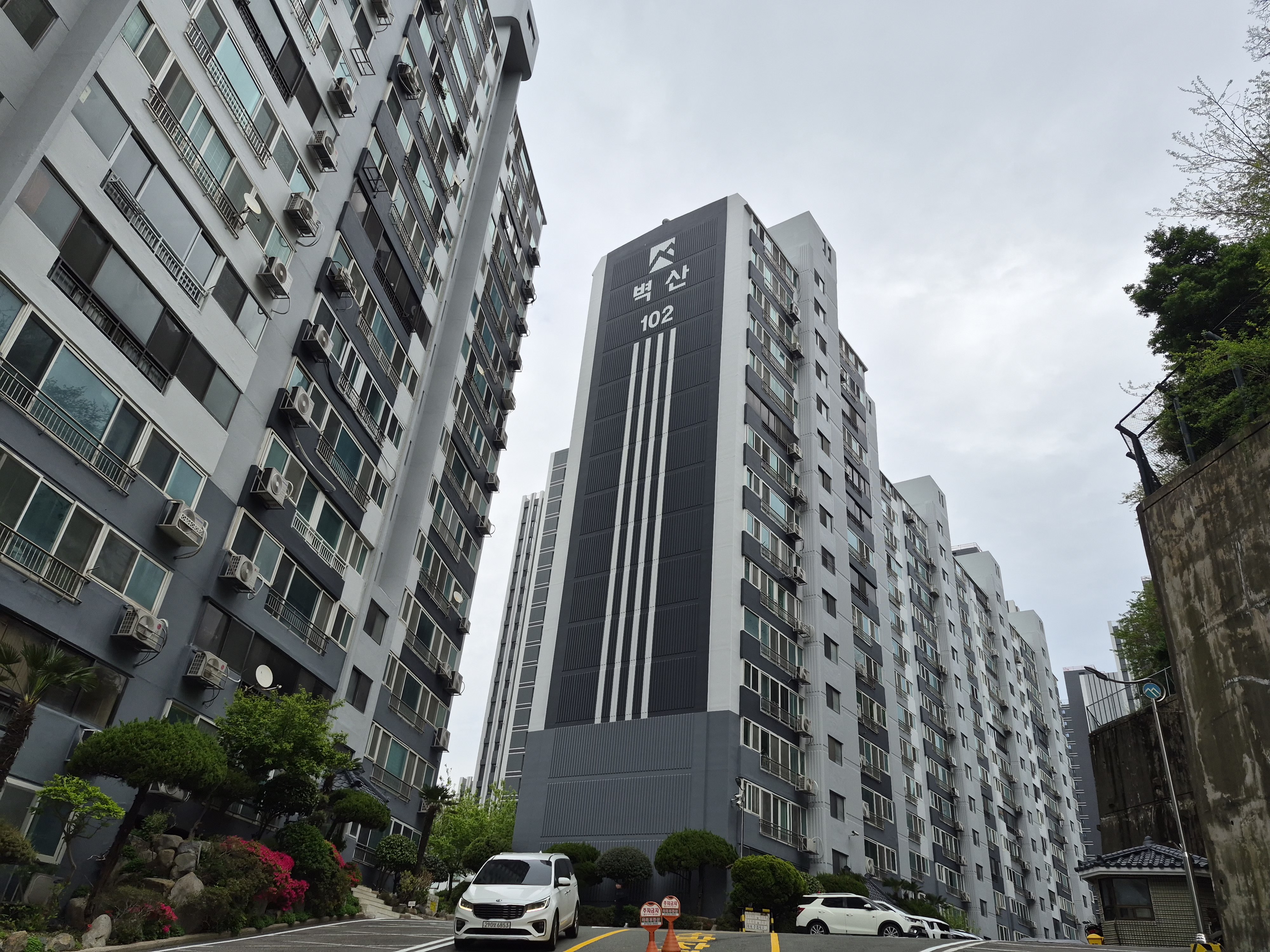 부산 벽산한성기린아파트 내외부 도장 및 균열보수 , 차선도색